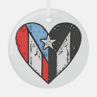 Puerto-Rico-Flaggen | Boricua Heart, Puerto Rico Ornament Aus Glas
