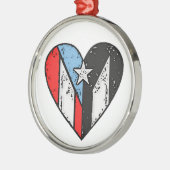 Puerto-Rico-Flaggen Ornament Aus Metall (Links)