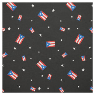 Puerto-Rico-Flaggen und Sterne Schwarz Stoff