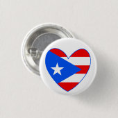 Puerto-Rico-Flaggenherz Button (Vorne & Hinten)