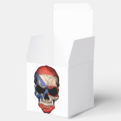 Puerto-Rico-Flaggenschädel Geschenkschachtel (Geöffnet)