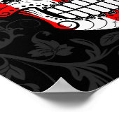 Puerto Rico Flaggenzuckerschädel mit Rose Poster (Ecke)