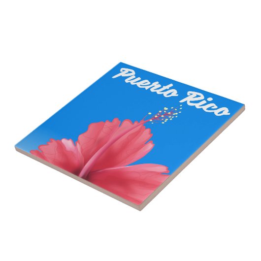 Puerto Rico Flor de maga Reiseplakat Fliese (Seite)