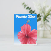Puerto Rico Flor de maga Reiseplakat Postkarte (Stehend Vorderseite)
