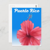 Puerto Rico Flor de maga Reiseplakat Postkarte (Vorne/Hinten)
