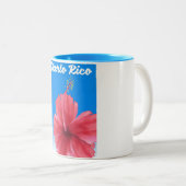 Puerto Rico Flor de maga Reiseplakat Zweifarbige Tasse (VorderseiteRechts)