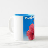 Puerto Rico Flor de maga Reiseplakat Zweifarbige Tasse (Vorderseite Links)