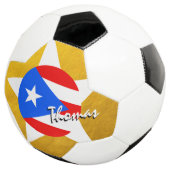 Puerto Rico Football & Gold Puerto Rico Flag Fußball (Dreiviertel)