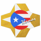 Puerto Rico Football & Gold Puerto Rico Flag Fußball (Flach)
