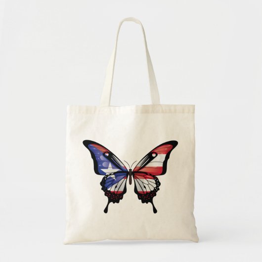 Puerto Rico Frack Butterfly Flag Tragetasche (Vorne)