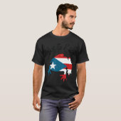 Puerto Rico Frog Coqui Flag Boriqua Insel Taino W T-Shirt (Vorne ganz)