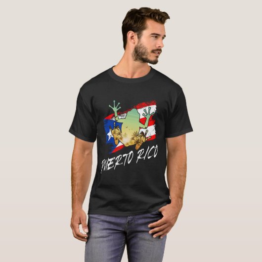 Puerto Rico Frog Puerto Rican Roots Coqui Taino Bo T-Shirt (Vorne ganz)
