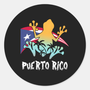 Puerto Rico Frog Puerto Rico Runder Aufkleber
