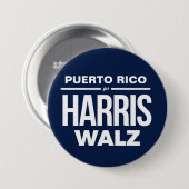 Puerto Rico für Harris Walz Button (Vorne & Hinten)