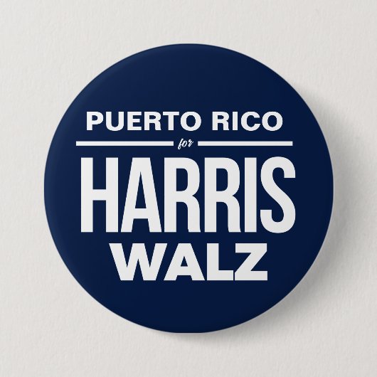 Puerto Rico für Harris Walz Button (Vorderseite)