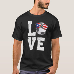 Puerto Rico Fußball Liebe Puerto Rico Fahnenflagge T-Shirt