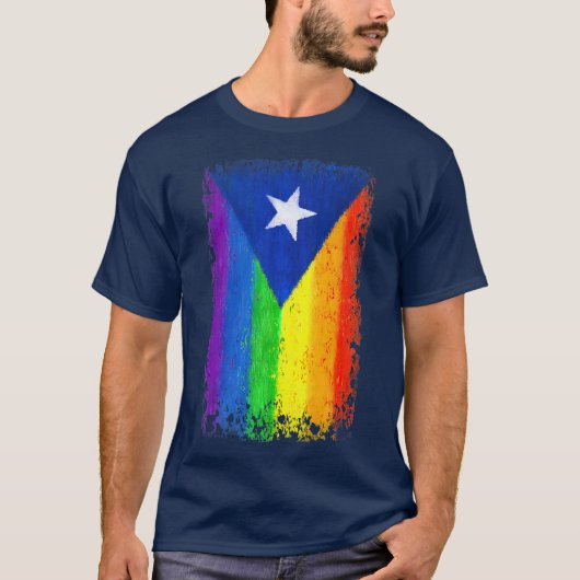 Puerto Rico Gay Pride Flag Regenbogen Gay Pride T-Shirt (Vorderseite)