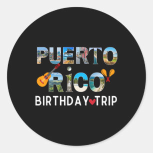 Puerto Rico Geburtstagsreise Urlaub Reise Runder Aufkleber