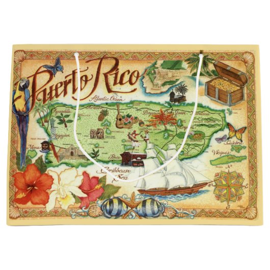 Puerto Rico Gift Bag Große Geschenktüte (Vorderseite)