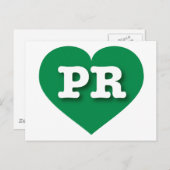 Puerto Rico Green Heart - I Liebe PR Postkarte (Vorne/Hinten)
