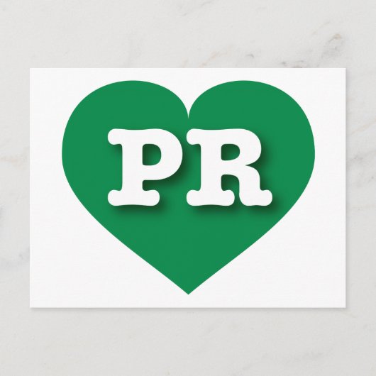 Puerto Rico Green Heart - I Liebe PR Postkarte (Vorderseite)