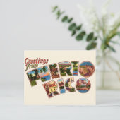 Puerto Rico Greetings Postcard Postkarte (Stehend Vorderseite)