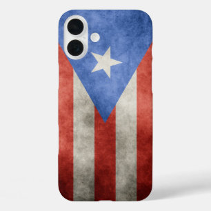 Puerto Rico Grunge Flag iPhone 16 Plus Hülle