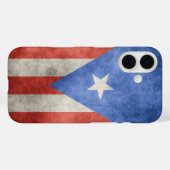 Puerto Rico Grunge Flag Case-Mate iPhone Hülle (Rückseite (Horizontal))