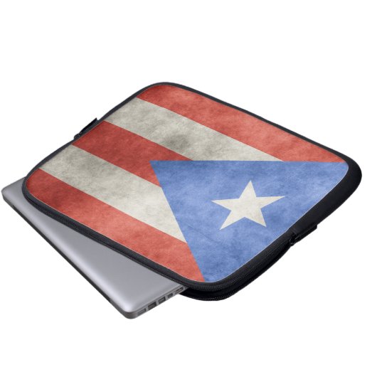 Puerto Rico Grunge Flag Laptopschutzhülle (Vorne Knopf)