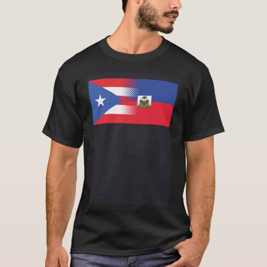 Puerto Rico Haitianischer Flagg Puerto Rico Haiti T-Shirt (Vorderseite)