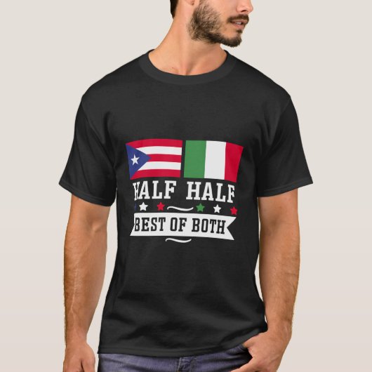 Puerto Rico Halb Italienisch für das stolze Erbe T-Shirt (Vorderseite)