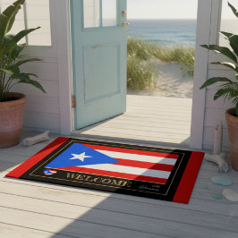 Puerto Rico Hausmatte, Flaggensport / Willkommen Fußmatte