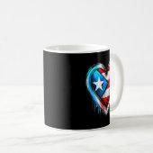 Puerto Rico Heart Puerto Rican Flag Kaffeetasse (VorderseiteRechts)