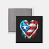 Puerto Rico Heart Puerto Rican Flag Magnet (Vorderseite/Rückseite)