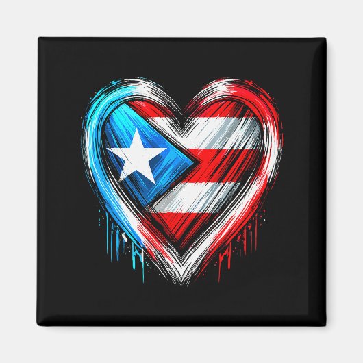 Puerto Rico Heart Puerto Rican Flag Magnet (Vorne)