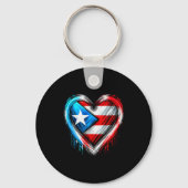 Puerto Rico Heart Puerto Rican Flag Schlüsselanhänger (Vorderseite)