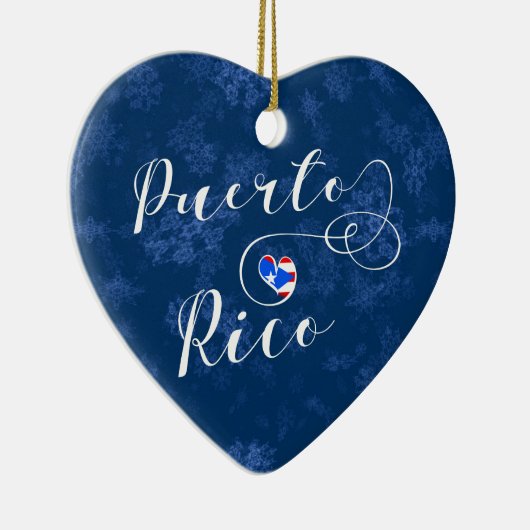 Puerto Rico Herz, Weihnachtsbaum Keramik Ornament (Rechts)