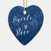 Puerto Rico Herz, Weihnachtsbaum Keramik Ornament (Links)