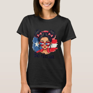 Puerto Rico Hispanic Heritage Unordentliche Frisur T-Shirt