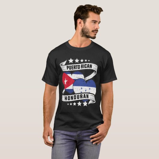 Puerto Rico Honduran Half Honduran Half Puerto Ri T-Shirt (Vorne ganz)