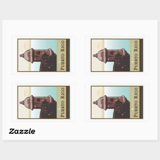 Puerto Rico I Rechteckiger Aufkleber (Blatt)