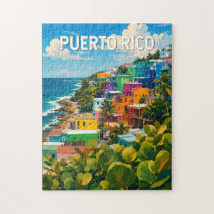 Puerto Rico Illustration Reise Kunst Vintage Puzzle