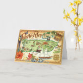 Puerto Rico Illustrierte Karte (Gelbe Blume)