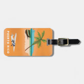 Puerto Rico illustrierte Karte Reiseplakat. Gepäckanhänger (Vorderseite horizontal)