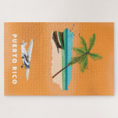 Puerto Rico illustrierte Karte Reiseplakat. Puzzle (Horizontal)
