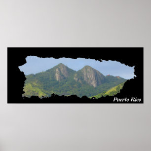 Puerto Rico Insel Karte Cayey Poster