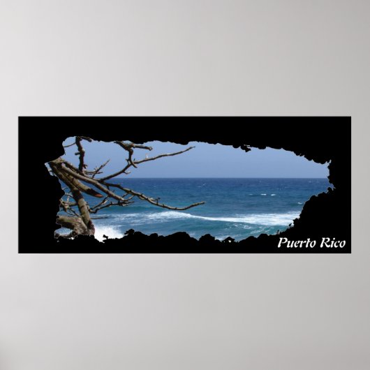 Puerto Rico Insel Karte Strand Poster (Vorne)