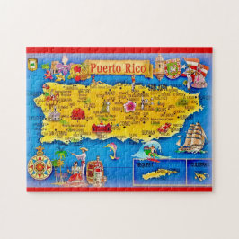 Puerto Rico Inselkarte 11x14 Puzzle