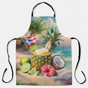 Puerto Rico Inselstrand Ananas Getränk Schürze