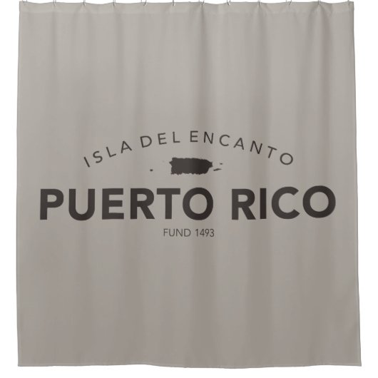 Puerto Rico Isla Del Encanto Brown Duschvorhang (Vorderseite)
